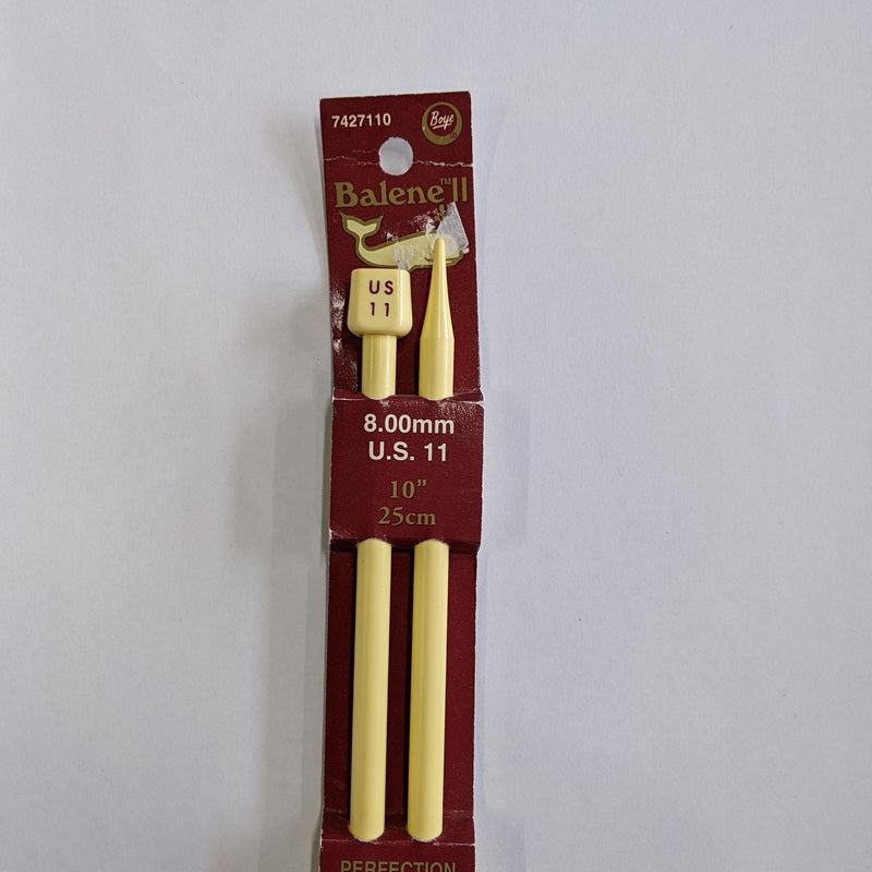 Boye Balene II 10 inch straight Knitting Needles - US11