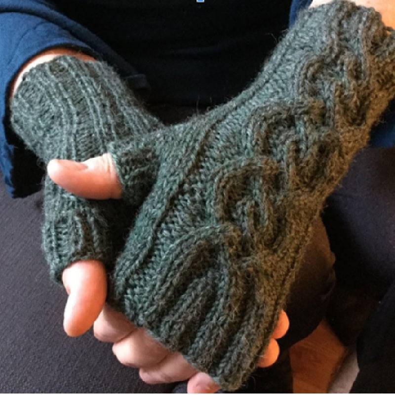 Intro to Cable Knitting - Fingerless Cabled Mitts