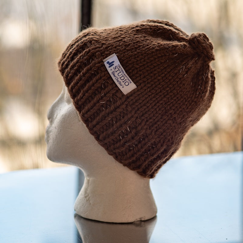 Hand-Knit Reflective Heath Hat