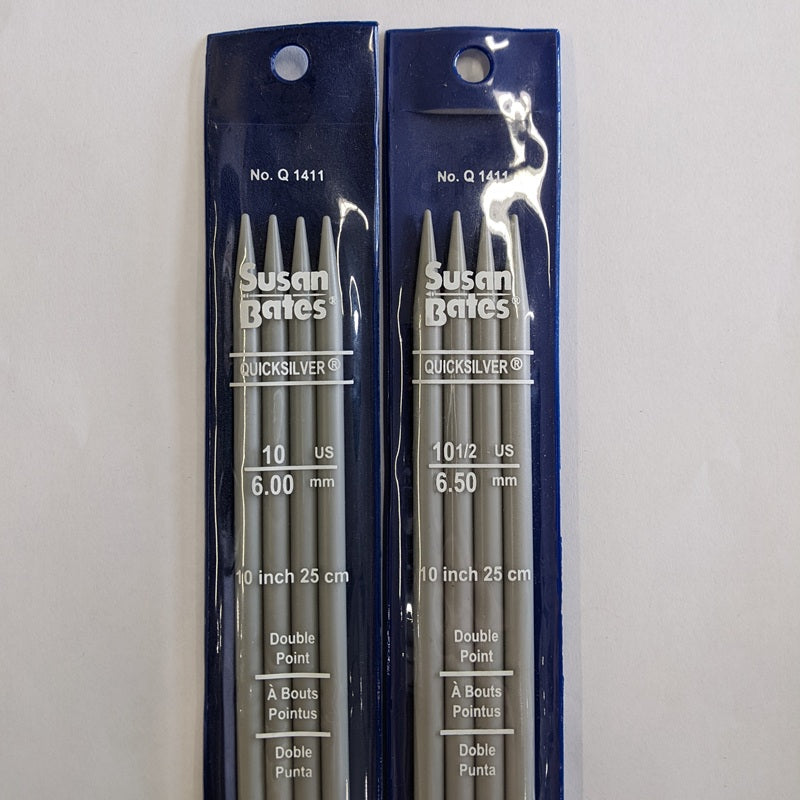 Susan Bates Quicksilver 10 inch Double Point Knitting Needles