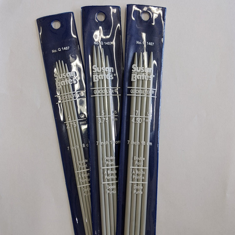 Susan Bates Quicksilver 7 inch Double Point Knitting Needles