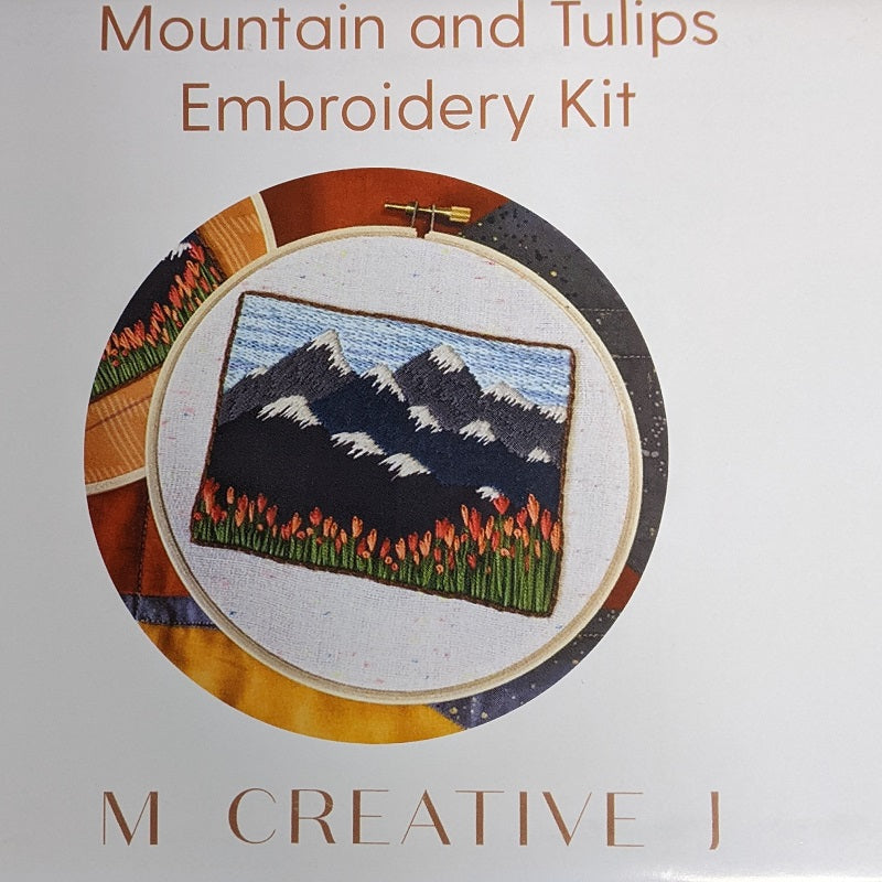 Mountain and Tulip Landscape Embroidery Kit