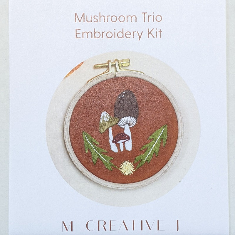 Mushroom Trio Embroidery Kit