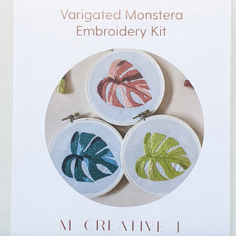 monstera embroidery Variegated Monstera Embroidery Kit