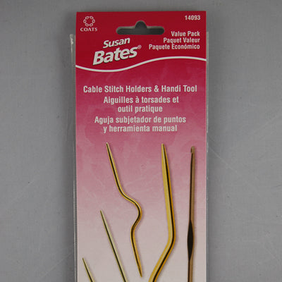 Susan Bates Cable Stitch Holder Set of 3 with Handi Tool