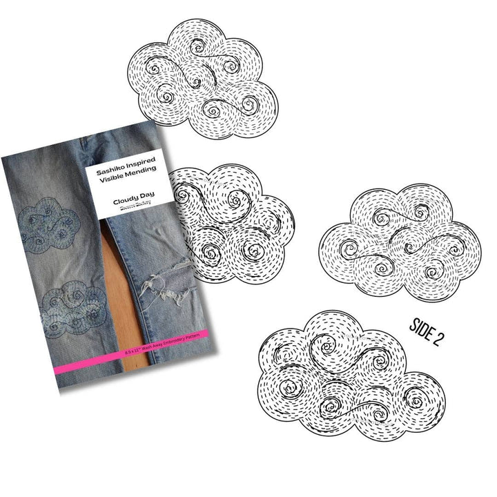 Cloudy Day - Visible Mending Stick and Stitch Embroidery Pattern