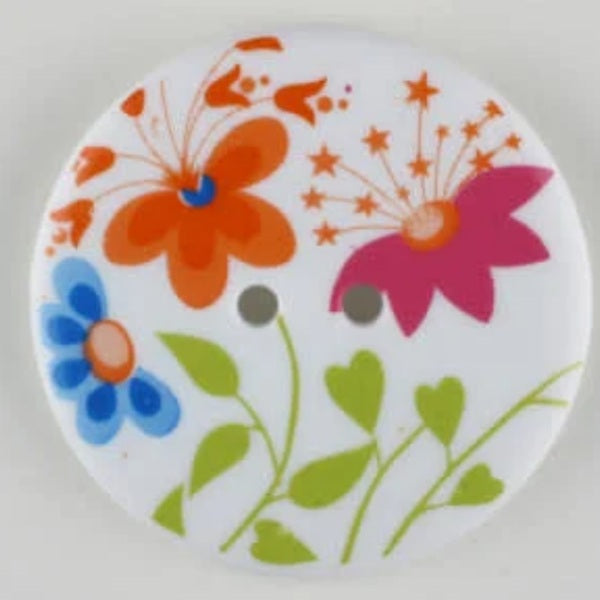 Polyamide Flower Garden Button