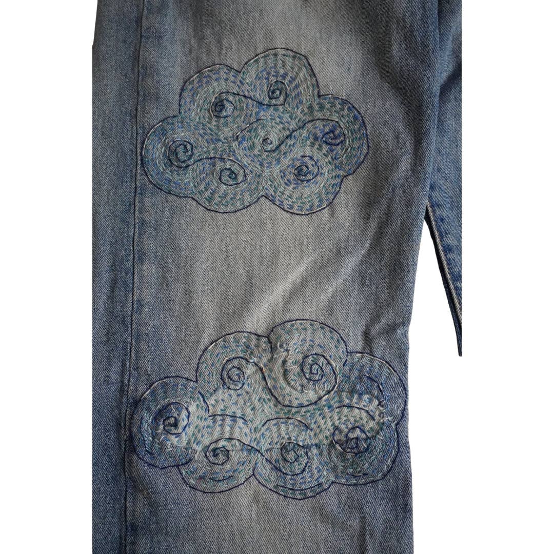 Cloudy Day - Visible Mending Stick and Stitch Embroidery Pattern