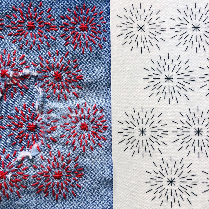 Washable Mending Transfers #3 Yellow Pattern