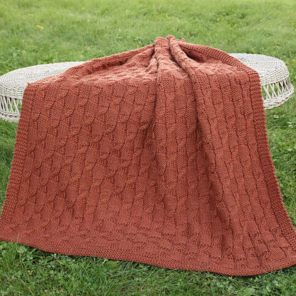 Chunky Minicable Throw Hand Knitting Pattern