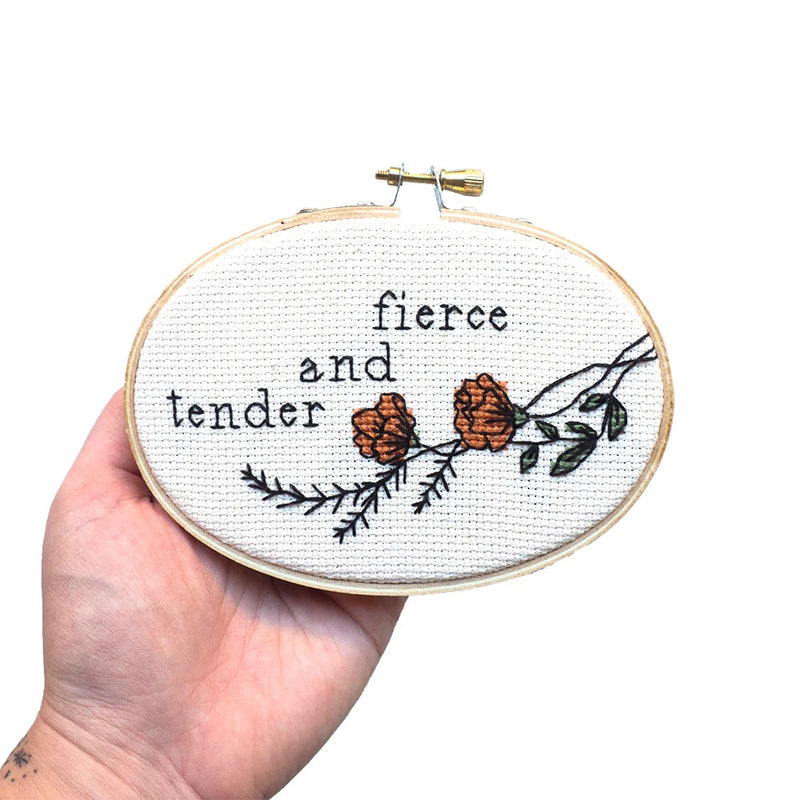 Fierce and Tender Cross Stitch Kit