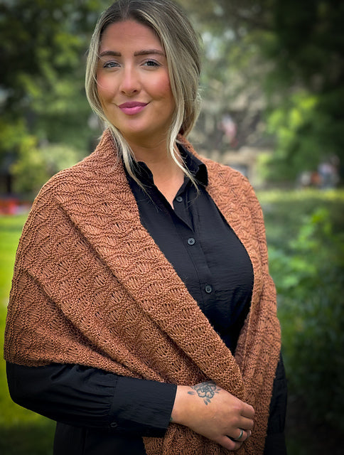 Rectangle Lace Shawl Hand Knitting Pattern