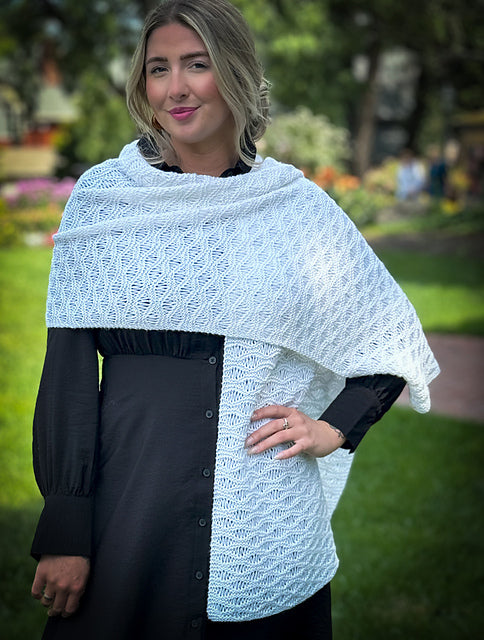 Rectangle Lace Shawl Hand Knitting Pattern