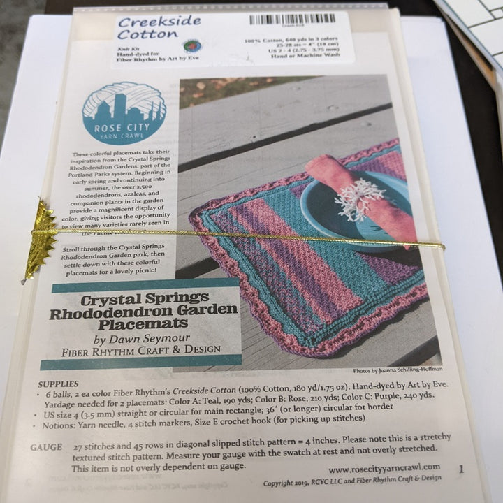 Crystal Springs Rhododendron Garden Placemat Crochet Kit