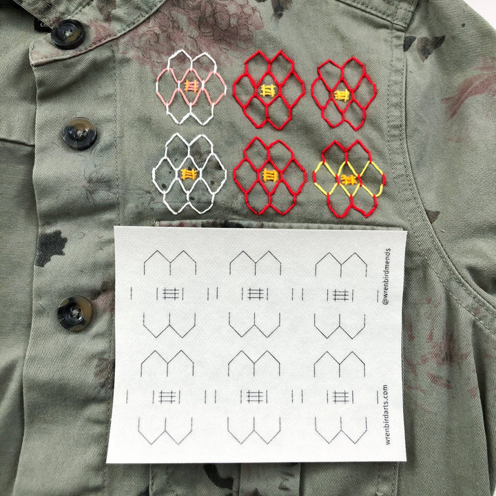 Washable Mending Transfers #5 Lavender Patterns