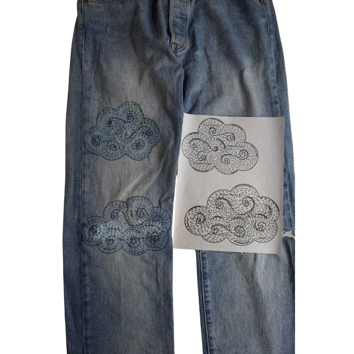 Cloudy Day - Visible Mending Stick and Stitch Embroidery Pattern