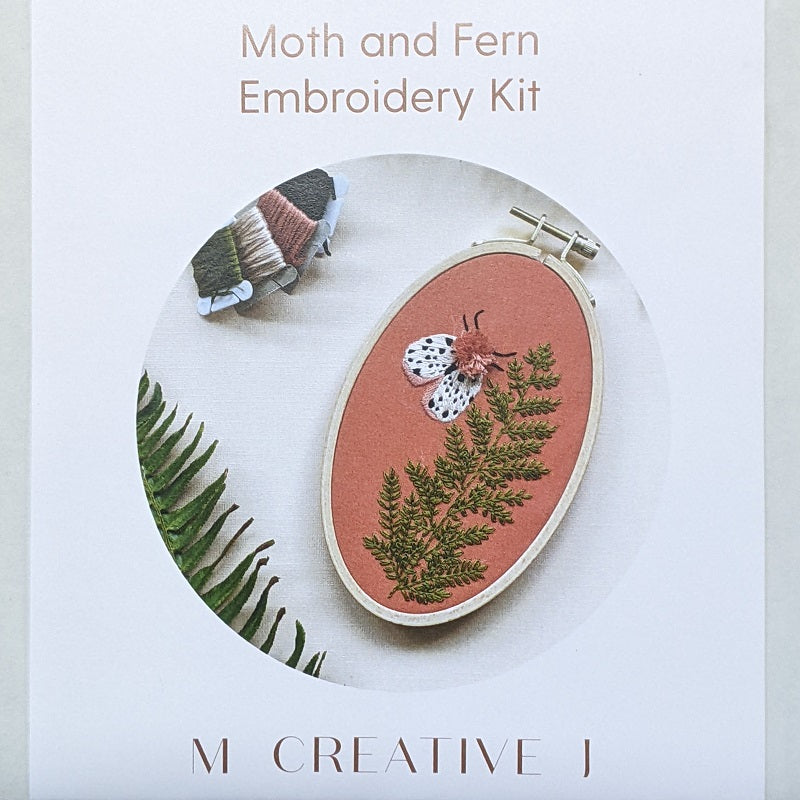 Moth and Fern Embroidery Kit