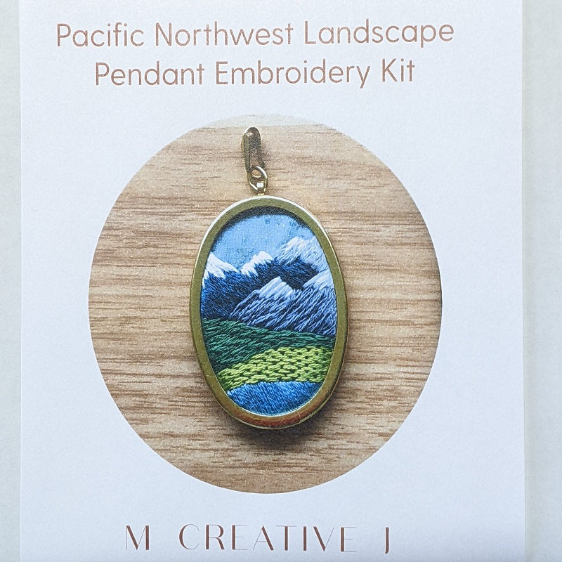 PNW  Landscape Pendant Embroidery Kit