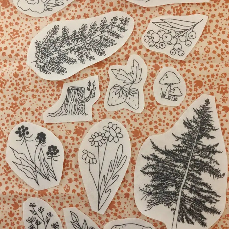 Forest Forage Embroidery - Peel Stick & Stitch Patterns