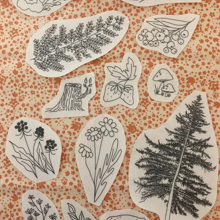 Forest Forage Embroidery - Peel Stick & Stitch Patterns