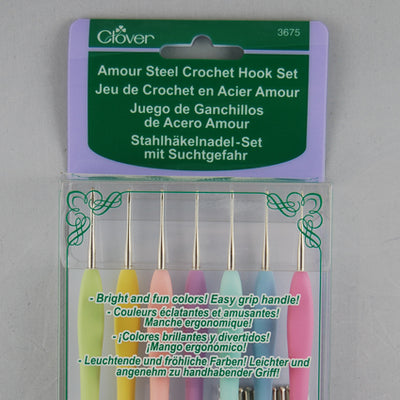 Clover Amour Steel Crochet Hook Set 0-12