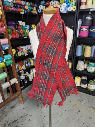 Franklin Hyry Red and Gray Space-dyed Scarf (short)