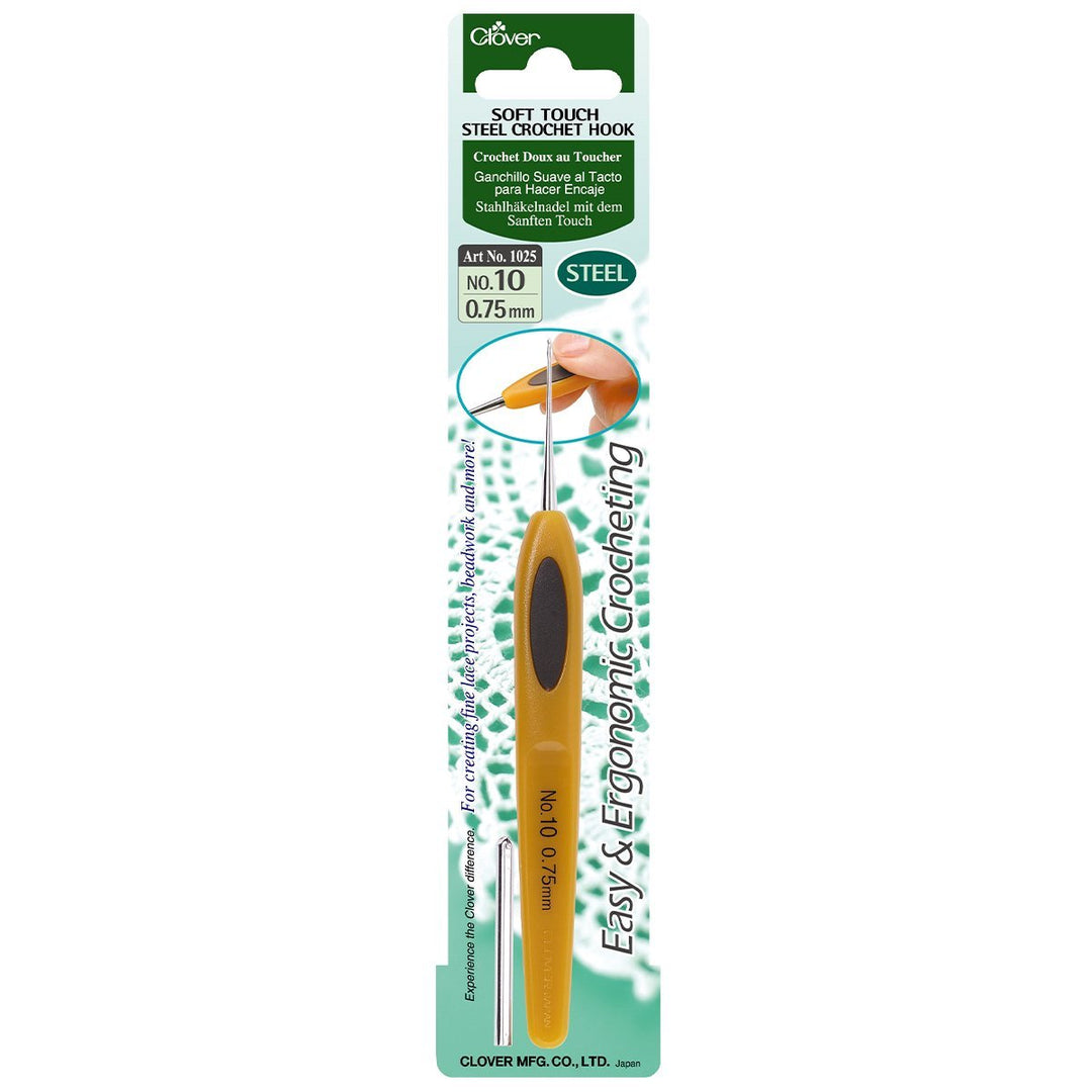 Clover Soft touch steel crochet hook, no 10