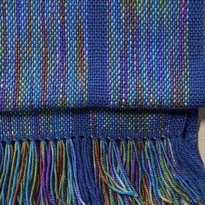 Franklin Hyry Jewel Toned Multi colored Striped Scarf