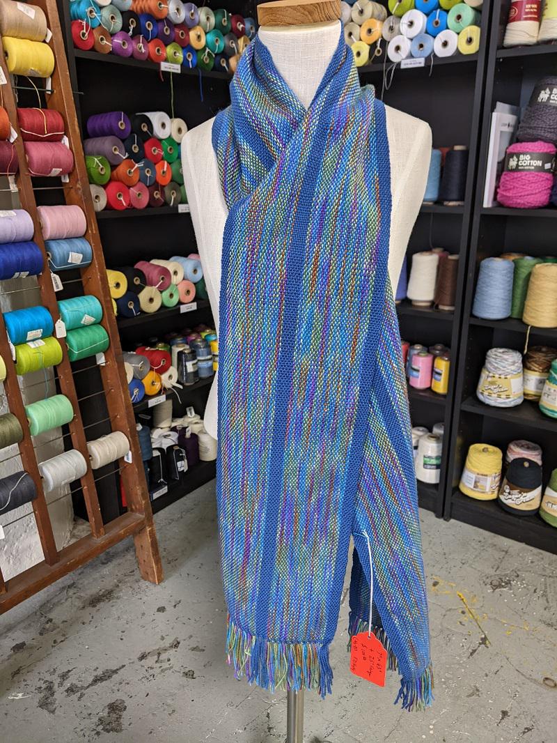 Franklin Hyry Jewel Toned Multi colored Striped Scarf