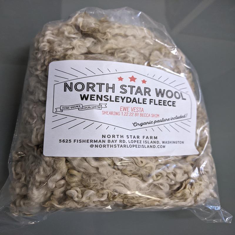 North Star Wool Wensleydale Fleece, rinsed
