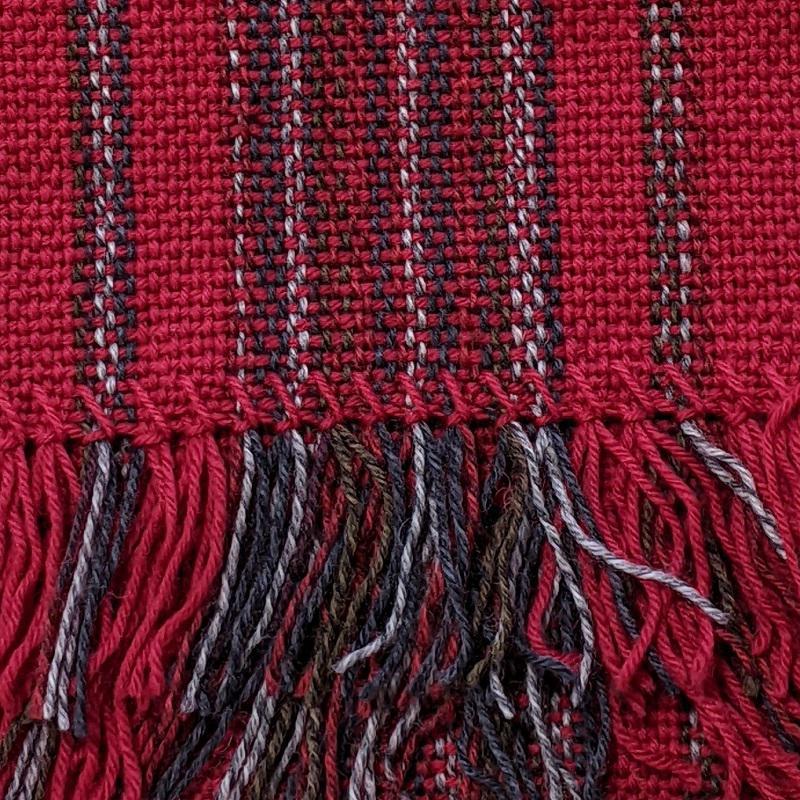 Franklin Hyry Red and Gray Wool Scarf
