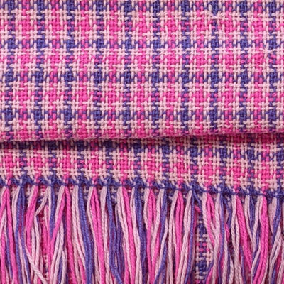 Franklin Hyry Pink, White, and Violet Plaid Scarf