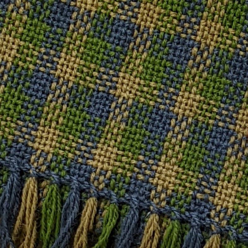 Franklin Hyry Green-Gray Blocks Patterned Scarf